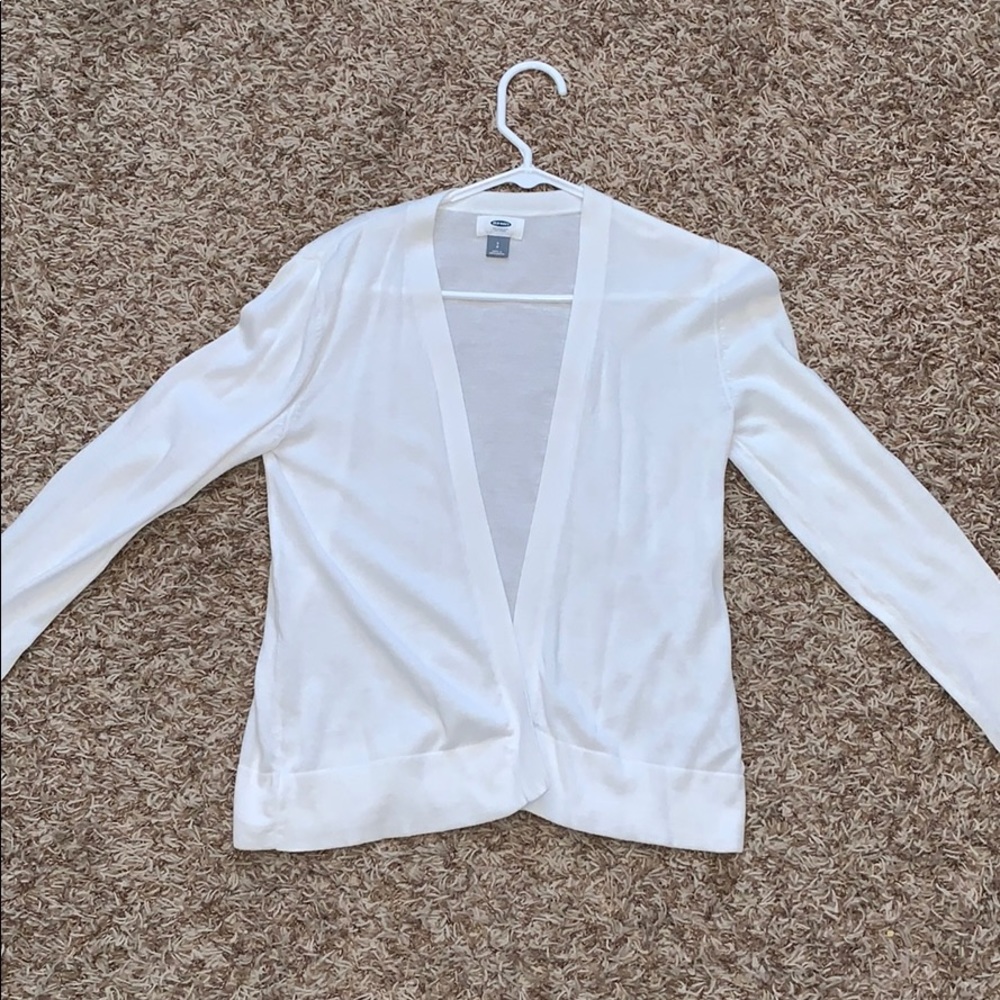 white cardigan